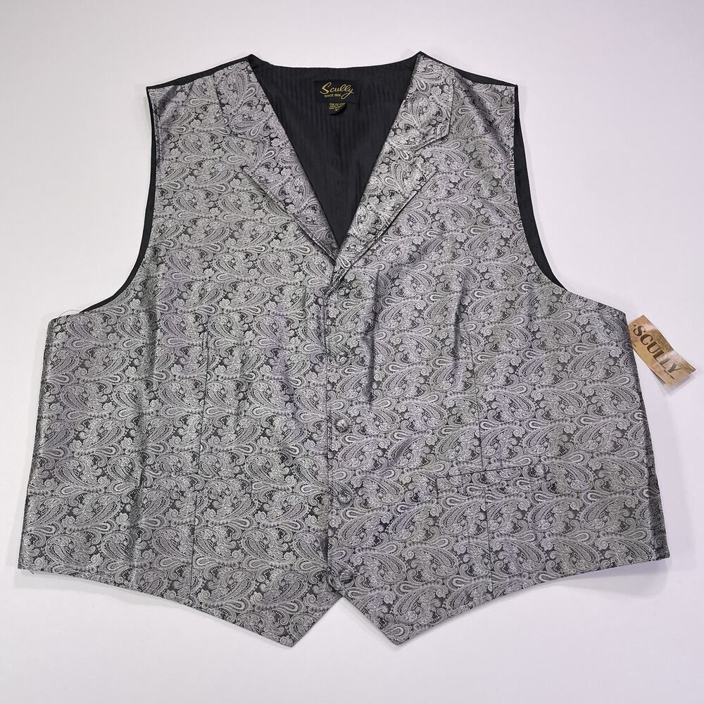 NWT Scully Vest Paisley Gray Men’s 3XL Formal Dress Wear Wedding